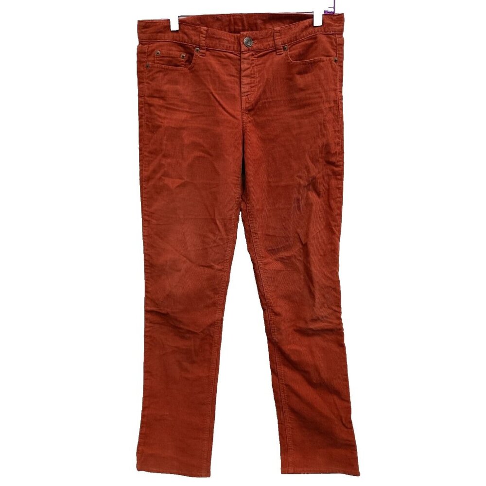 J. Crew City Fit Corduroy Pants Womens Size‎ 29R Orange Straight Leg Mid Rise